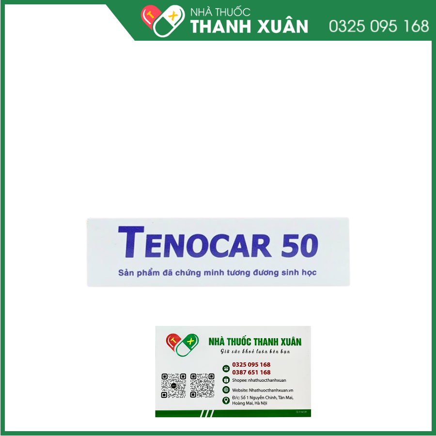 Tenocar 50 trị tăng huyết áp, đau thắt ngực mạn tính